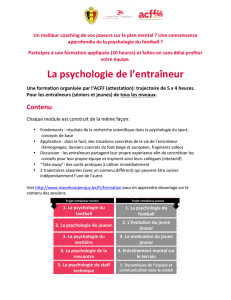 La psychologie de l`entraîneur