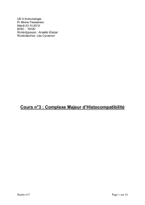 Cours n°3 : Complexe Majeur d`Histocompatibilité