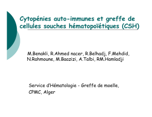 Cytopénies auto-immunes et greffe de cellules souches