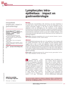 Lymphocytes intra- e´pithe´liaux : impact en