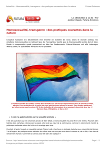 Homosexualité, transgenre : des pratiques courantes dans la nature