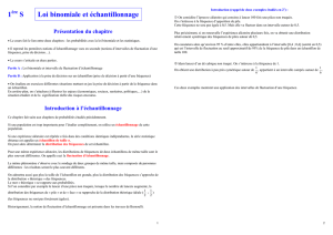 1 S Loi binomiale et échantillonnage