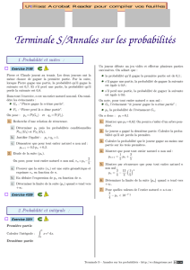 Terminale S/Annales sur les probabilités