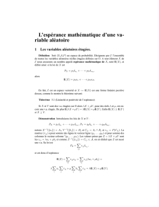 L`espérance mathématique d`une variable aléatoire