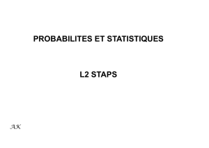 PROBABILITES ET STATISTIQUES L2 STAPS