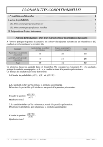 probabilités conditionnelles