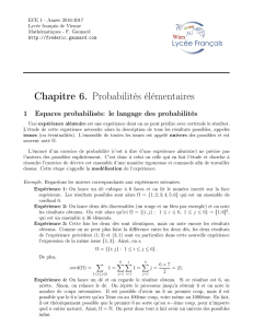 Chapitre 6. Probabilités élémentaires