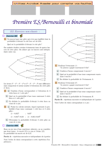 Première ES/Bernouilli et binomiale