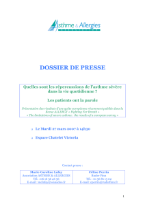 Quelles sont les répercussions de l`asthme sévère dans la vie