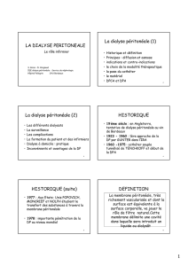 LA DIALYSE PERITONEALE