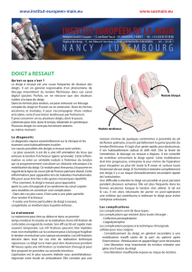 DOIGT à RESSAUT - Institut Européen de la Main