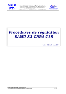 Procédures de régulation SAMU 83 CRRA  15