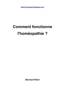 Comment fonctionne l`homéopathie ?