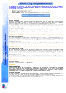 Technicien d`analyses biomédicales