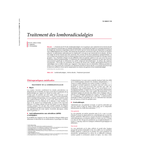 Traitement des lomboradiculalgies - rachis