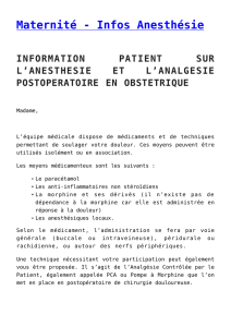 Maternité - Infos Anesthésie