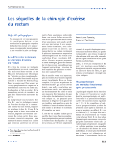 Les séquelles de la chirurgie d`exérèse du rectum