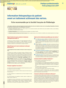 Information thérapeutique du patient avant un traitement sclérosant