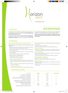 bts dietetique - Horizon Santé