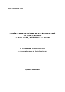 COOPÉRATION EUROPÉENNE EN MATIÈRE DE SANTÉ -