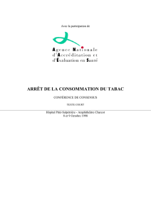arrêt de la consommation du tabac