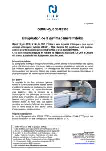 Communiqué gamma camera - Centre Hospitalier Régional d`Orléans