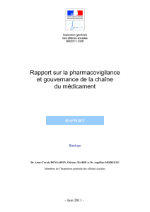 Rapport sur la pharmacovigilance et gouvernance de la chaîne du