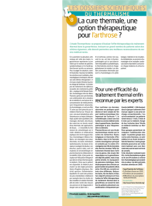Î La cure thermale, une option thérapeutique pour l`arthrose?