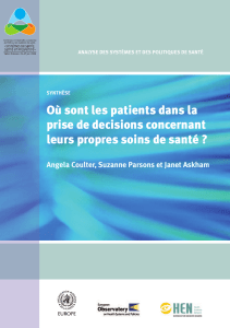 Où sont les patients dans la prise de decisions