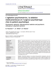 L`agitation psychomotrice, la sédation médicamenteuse et l`urgence