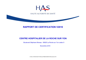 rapport de certification - Centre hospitalier départemental