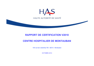 RAPPORT DE CERTIFICATION V2010 CENTRE