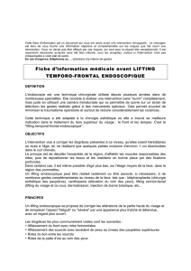 Fiche d`information médicale avant LIFTING TEMPORO