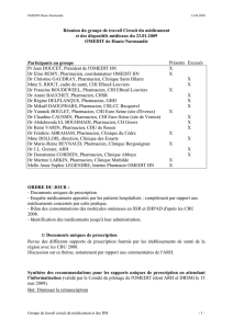Réunion du groupe de travail Circuit du médicament