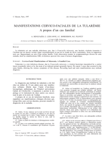 MANIFESTATIONS CERVICO-FACIALES DE LA TULARÉMIE A