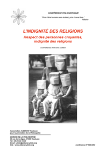 L`indignité des religions - Université Populaire de Philosophie