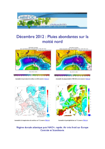 Décembre 2012 : Pluies abondantes sur la moitié nord