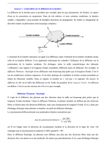 Annexe 1 : Généralités sur la diffusion de la lumière La diffusion de