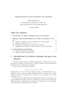 Approximation gyrocinétique des plasmas