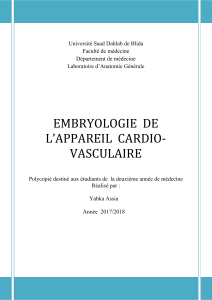 EMBRYOLOGIE  DE  L'APPAREIL CARDIO-Vx.