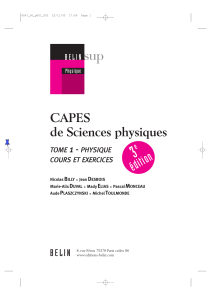 CAPES de sciences physiques   Tome 1