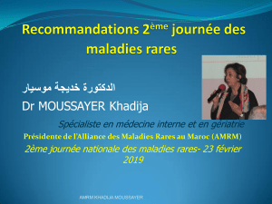 Recommandations 2ème journée des maladies rares au Maroc