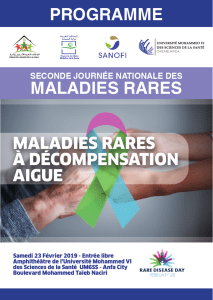 Programme 2ème journée des maladies rares au Maroc 2019