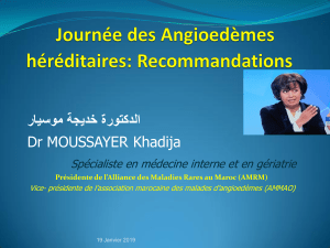 Recommandations journée des Angioedèmes au Maroc