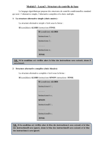 Structure de contrôle de base