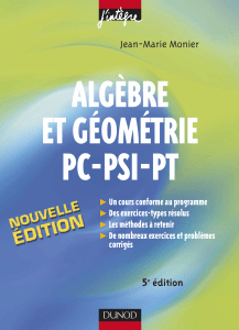 Algebre et Geometrie PC-PSI-PT