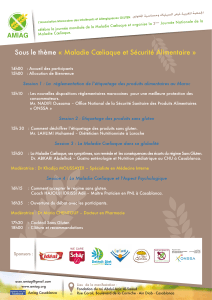Programme-Affiche de la 3ème Journée Nationale de la Maladie Coeliaque au Maroc en mai 2015