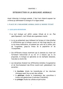 Cours Biologie Animale