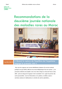 Recommandations de la seconde  journée nationale des maladies rares au Maroc