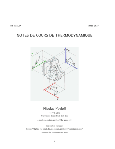 Notes de cours de thermodynamique - S3 PMCP